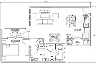 One Bedroom/One Bath 1326 floor plan